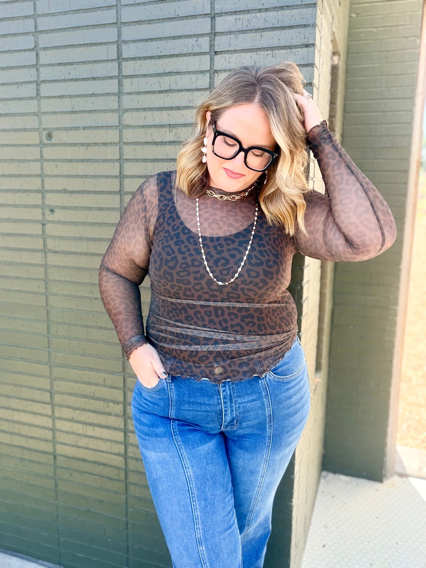 Kate Mesh Top- Coco Leopard