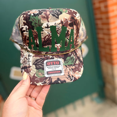 Varsity Curved Hat on Vintage Camo