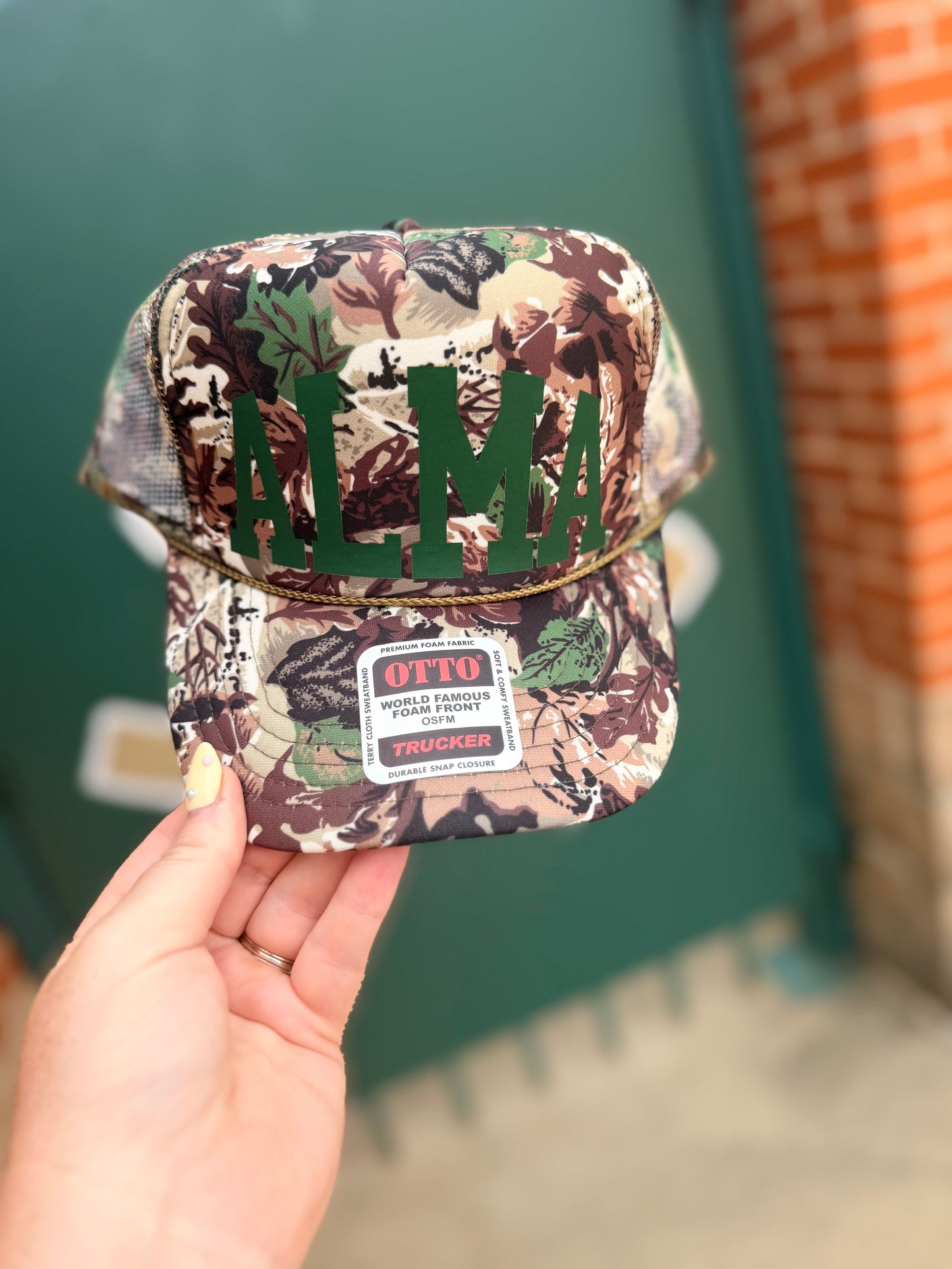 Varsity Curved Hat on Vintage Camo