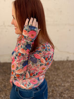 Pink French Garden Mesh Top