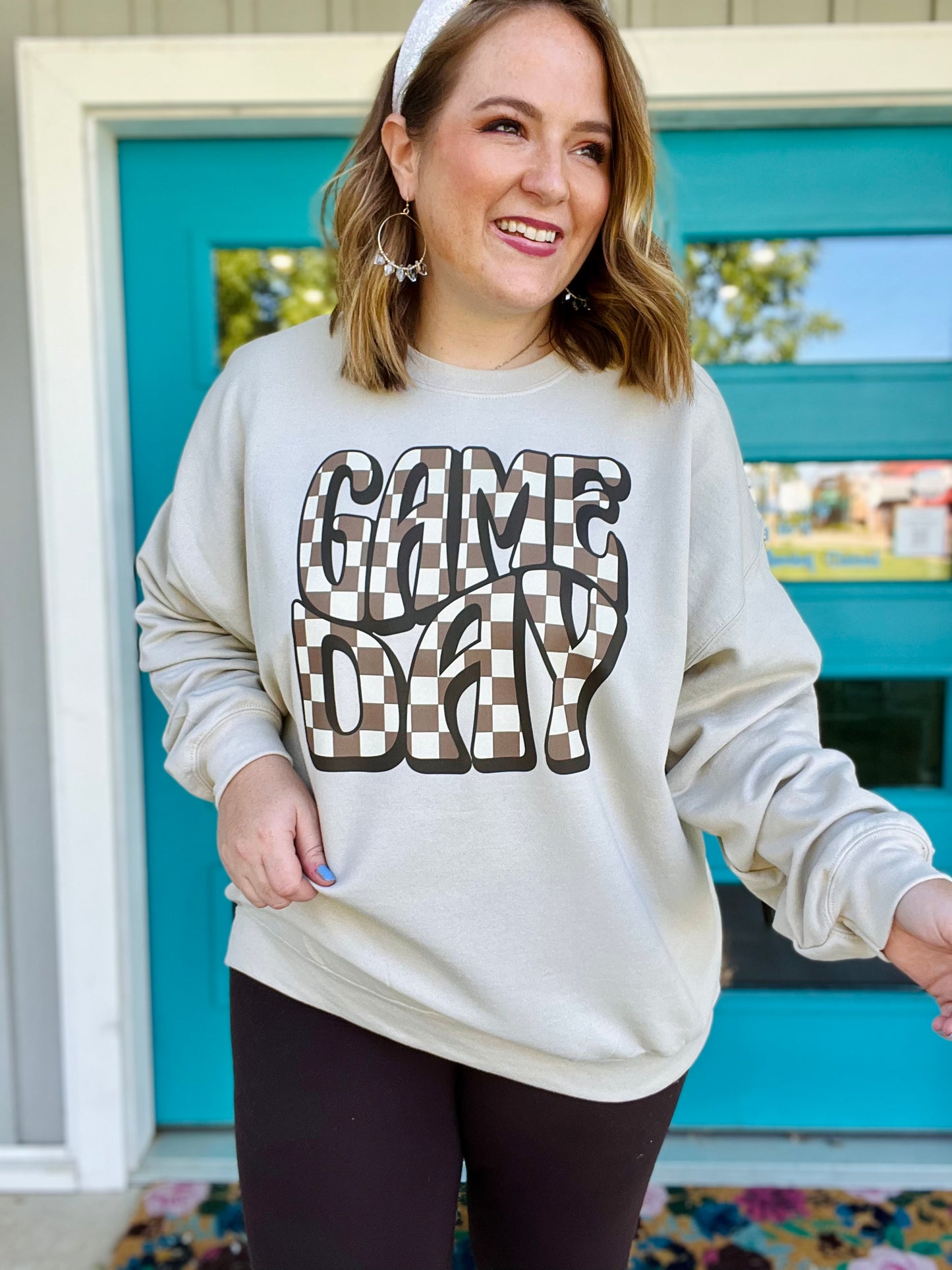 Game Day Checkered Monochrome (Sweatshirt or Tee)