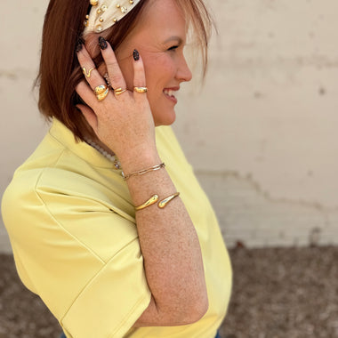 Teardrop Cuff Bangle in Gold