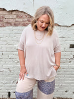 Sabra Ribbed Top in Sand