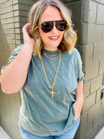 Kara Acid Washed Oversized Boyfriend Tee (Multiple Colors)