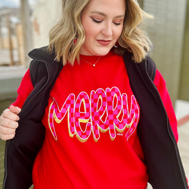 Checkered Merry Sweatshirt