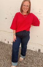 Darcy Red Knit Top