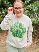 Faux Sequin Paw Sweatshirt