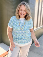 Floral Rolled Short Sleeve Top
