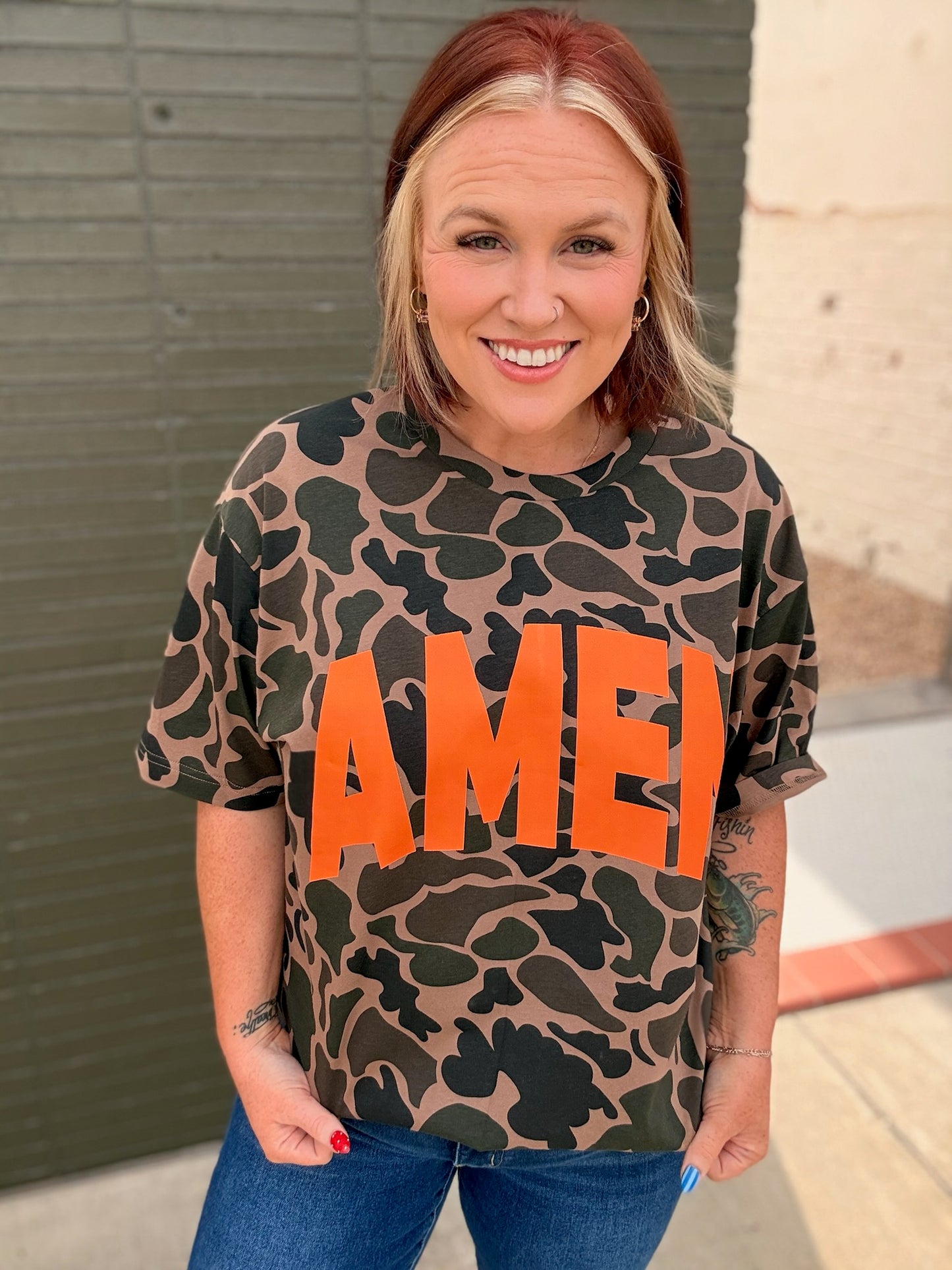 Amen Duck Camo Varsity Tee (Customizable)