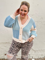 Abby Blue Block Cardigan