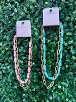 Double Layered Chain Link Necklace (Multiple Colors)