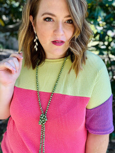 Calli Lime Colorblock Top