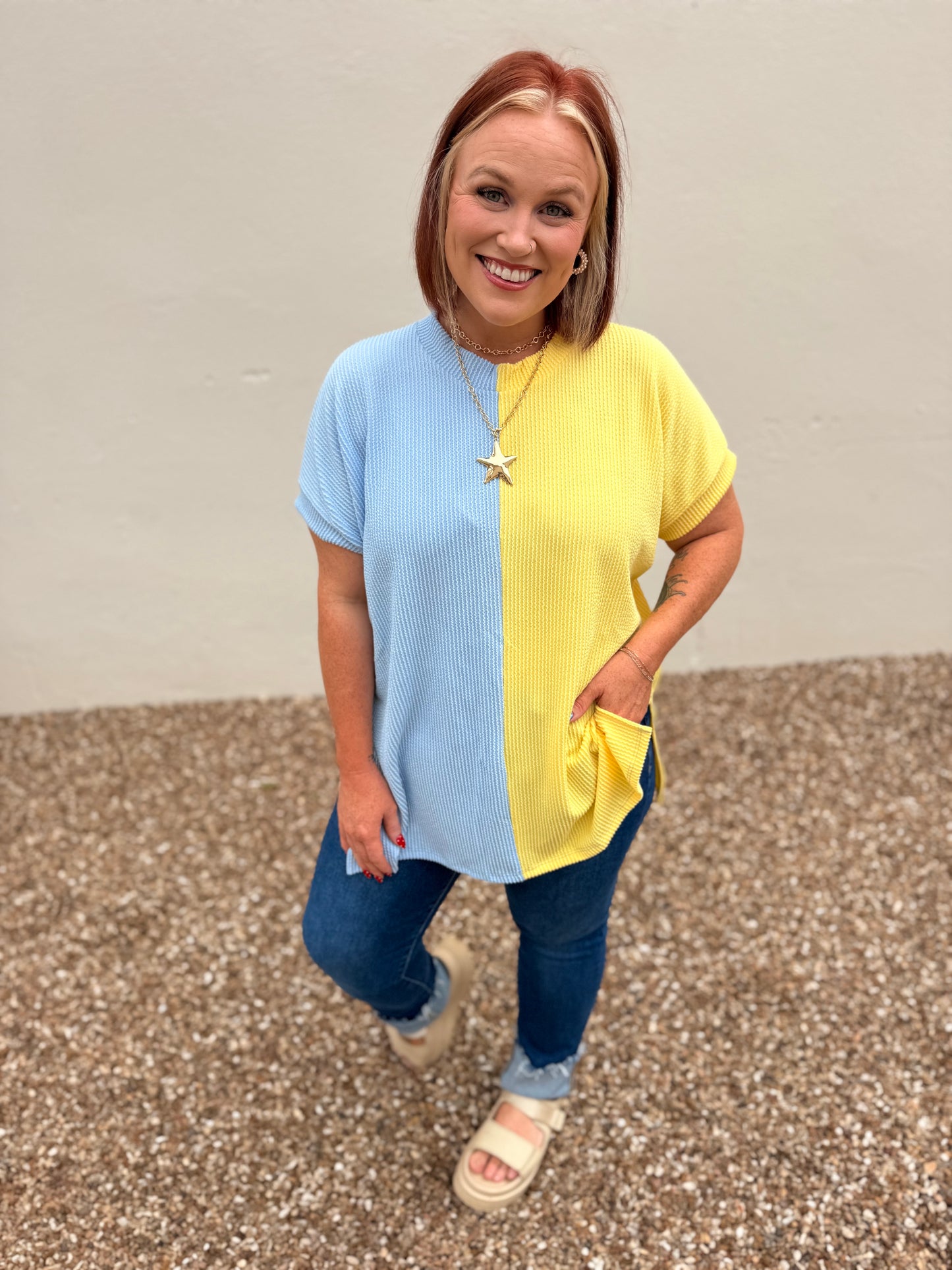 Ciarra Colorblock Ribbed Top