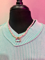 Stone Beaded Necklace in White
