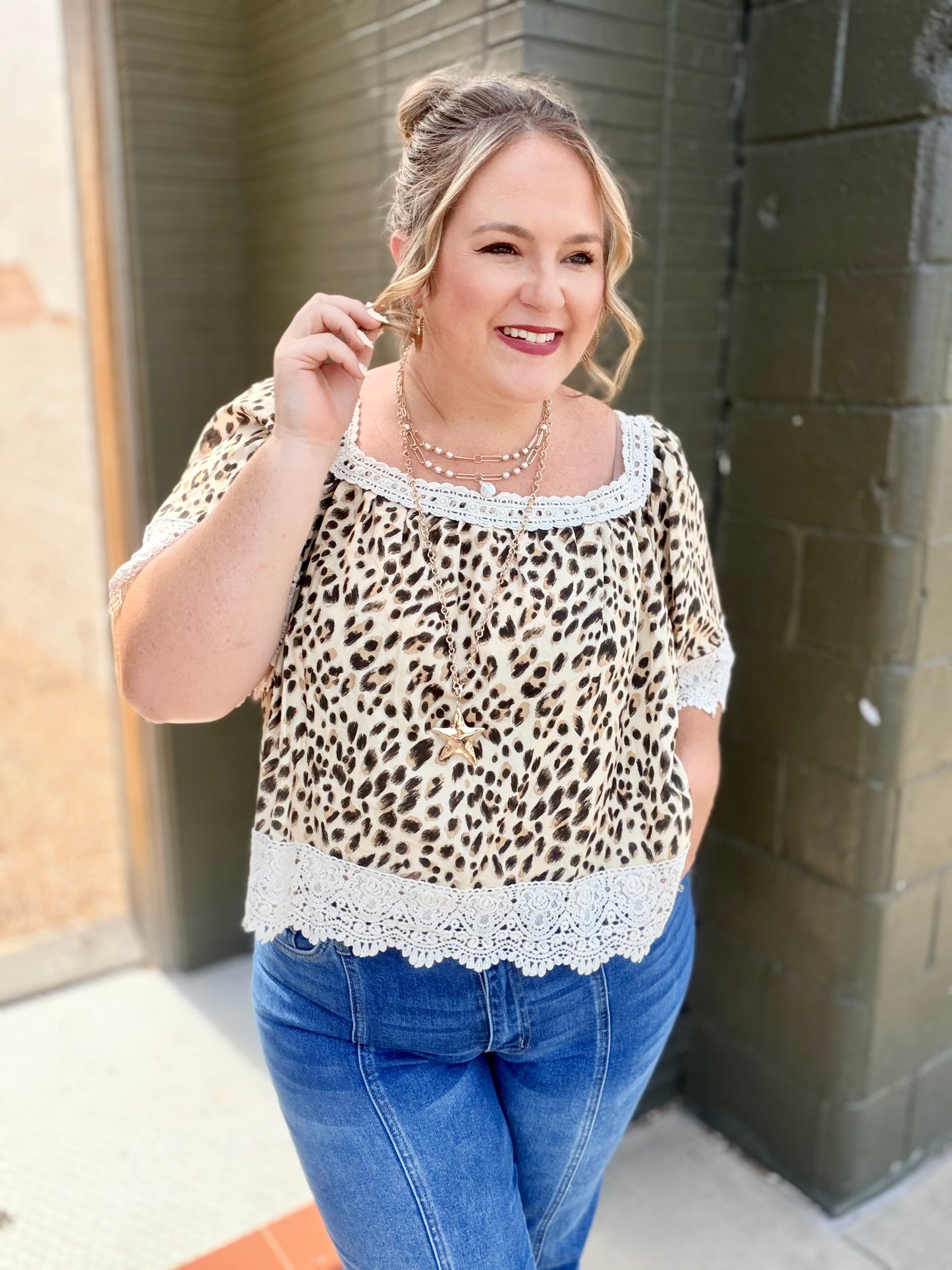 Kenny Leopard & Lace Top