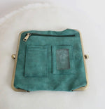 Karen Kiss Lock Clutch in Turquoise