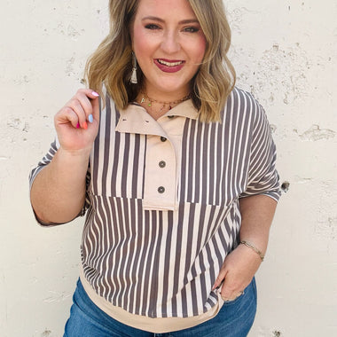 Smokey Grey Boxy Knit Top
