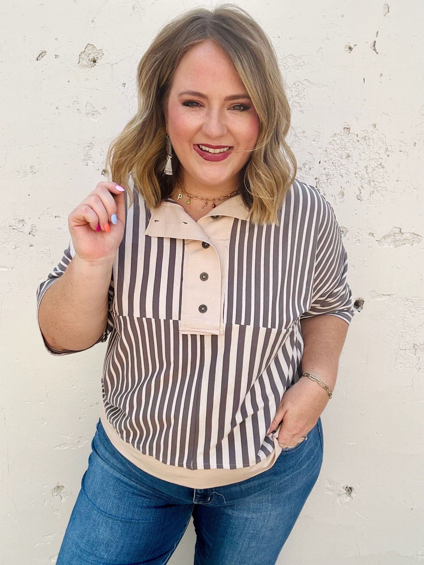Smokey Grey Boxy Knit Top