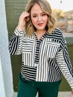 Stacy Striped Collared Top