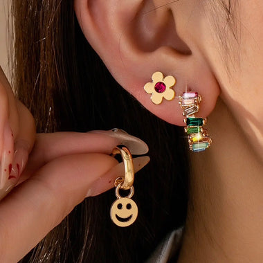 Rainbow Trio Earrings Set