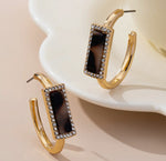 Tortoise & Pavé Gold Hoops
