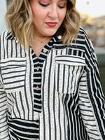 Stacy Striped Collared Top