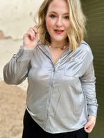 Life of the Party Shimmer Top in Silver