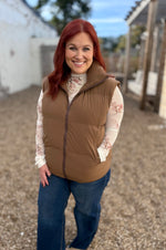 GraceLynn Puffer Vest in Brown