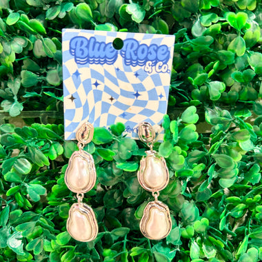 Double Drop Pearl Earrings in Silver