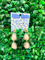Double Drop Pearl Earrings in Silver