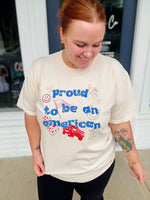 Proud to be American Doodle Tee on Comfort Colors