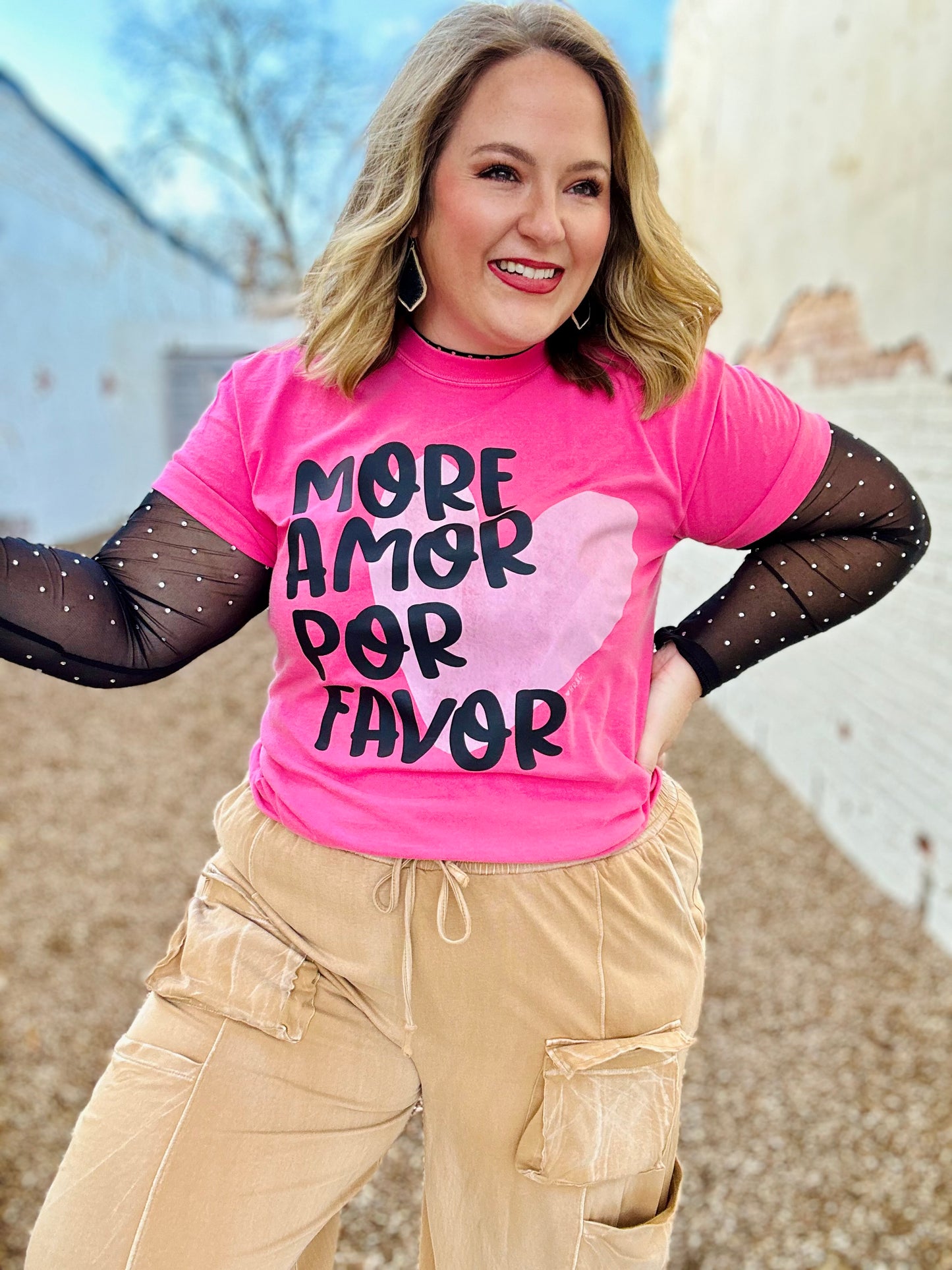 Mor Amor Tee on Comfort Colors