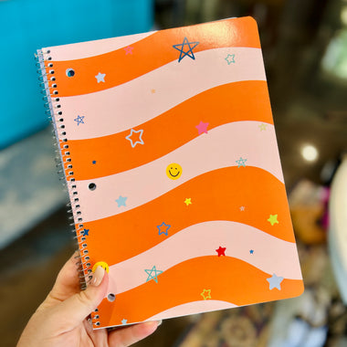 Wavy Icons Spiral Notebook
