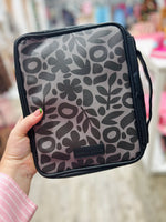 Black Floral Leather Bible Cover