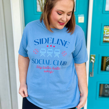 Sideline Social Club Tee on Comfort Colot
