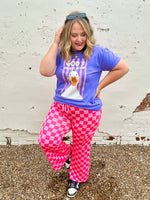 Lila Check Open Leg Pants