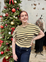 Cap Sleeve Stripe Top