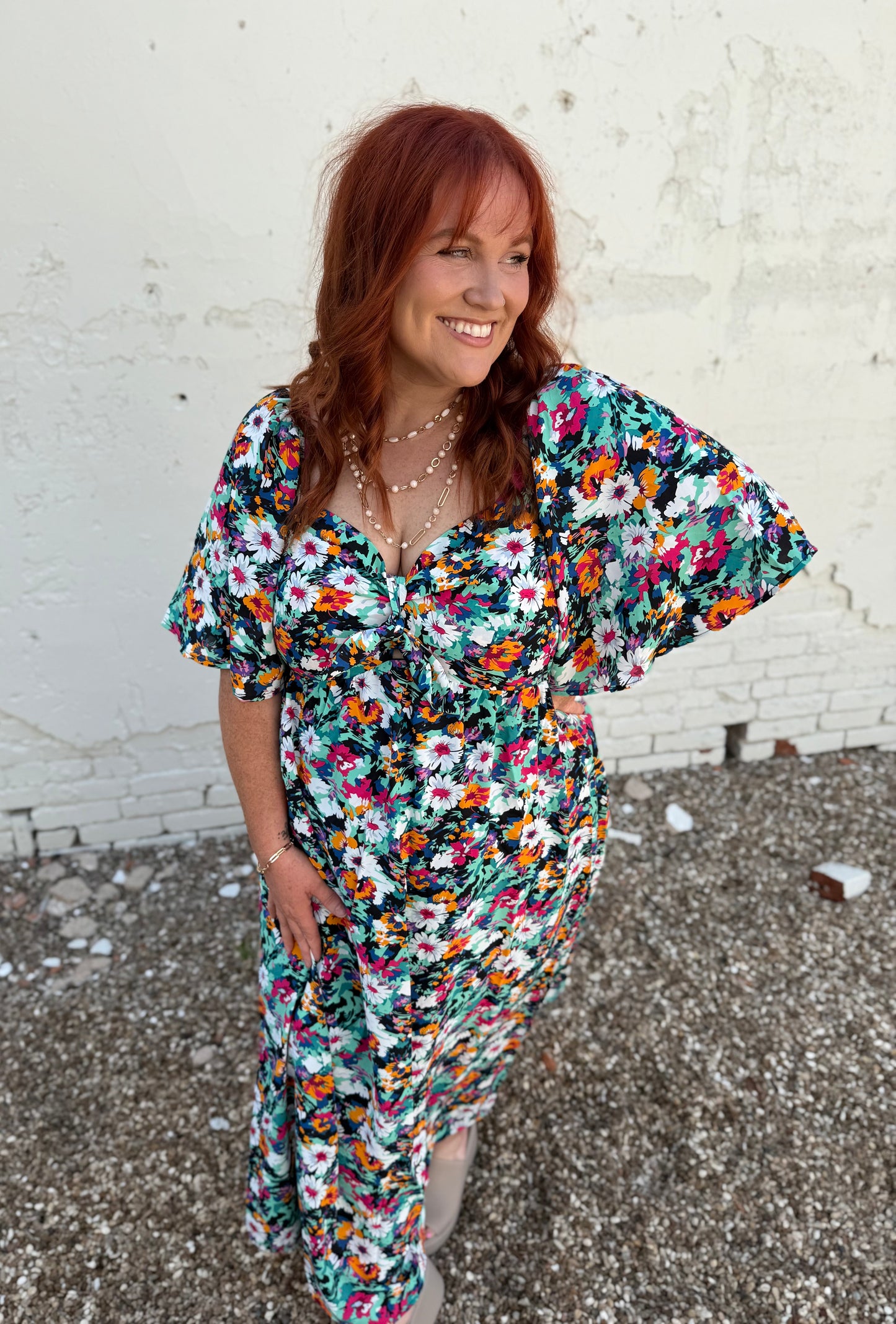 Tracy Black Floral Sweetheart Dress