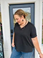 Casey Ribbed Shirt in Black