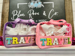 Chenille Letter Travel Makeup Bag (Multiple Colors)