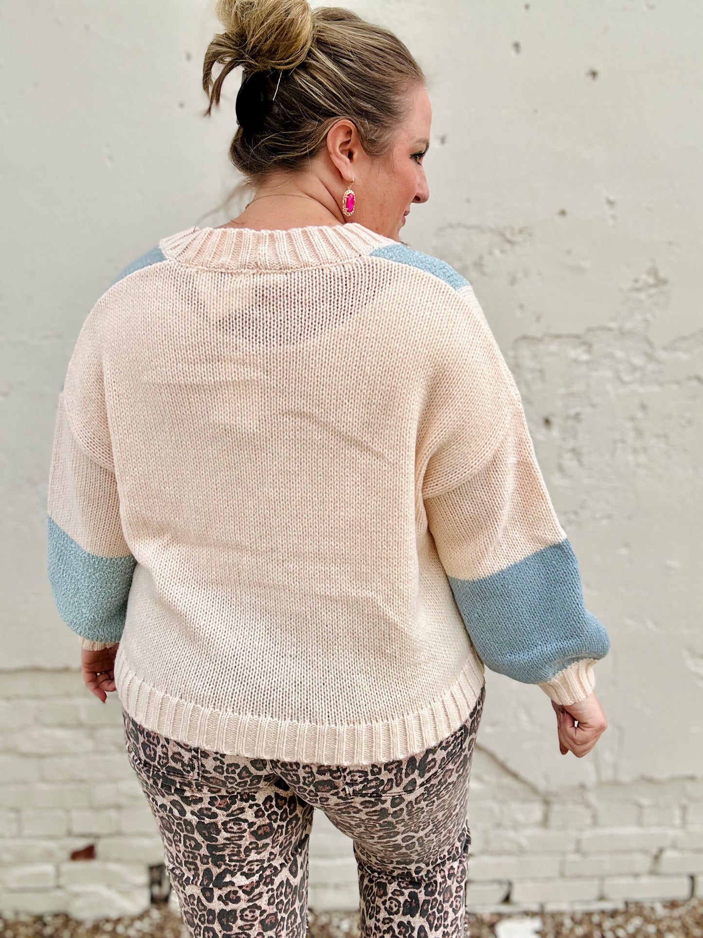 Abby Blue Block Cardigan