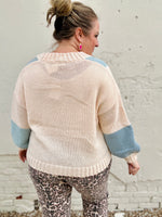 Abby Blue Block Cardigan