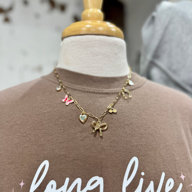 Cherry Chain link Charm Necklace