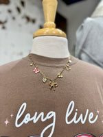 Cherry Chain link Charm Necklace