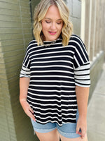 Ellie Split Hem Striped Top