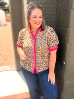 Deidre Animal Print Button Up Top