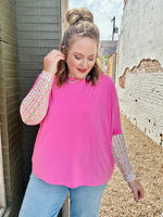 Anna Oversized Spring Tunic Top In Pink (RESTOCK!)
