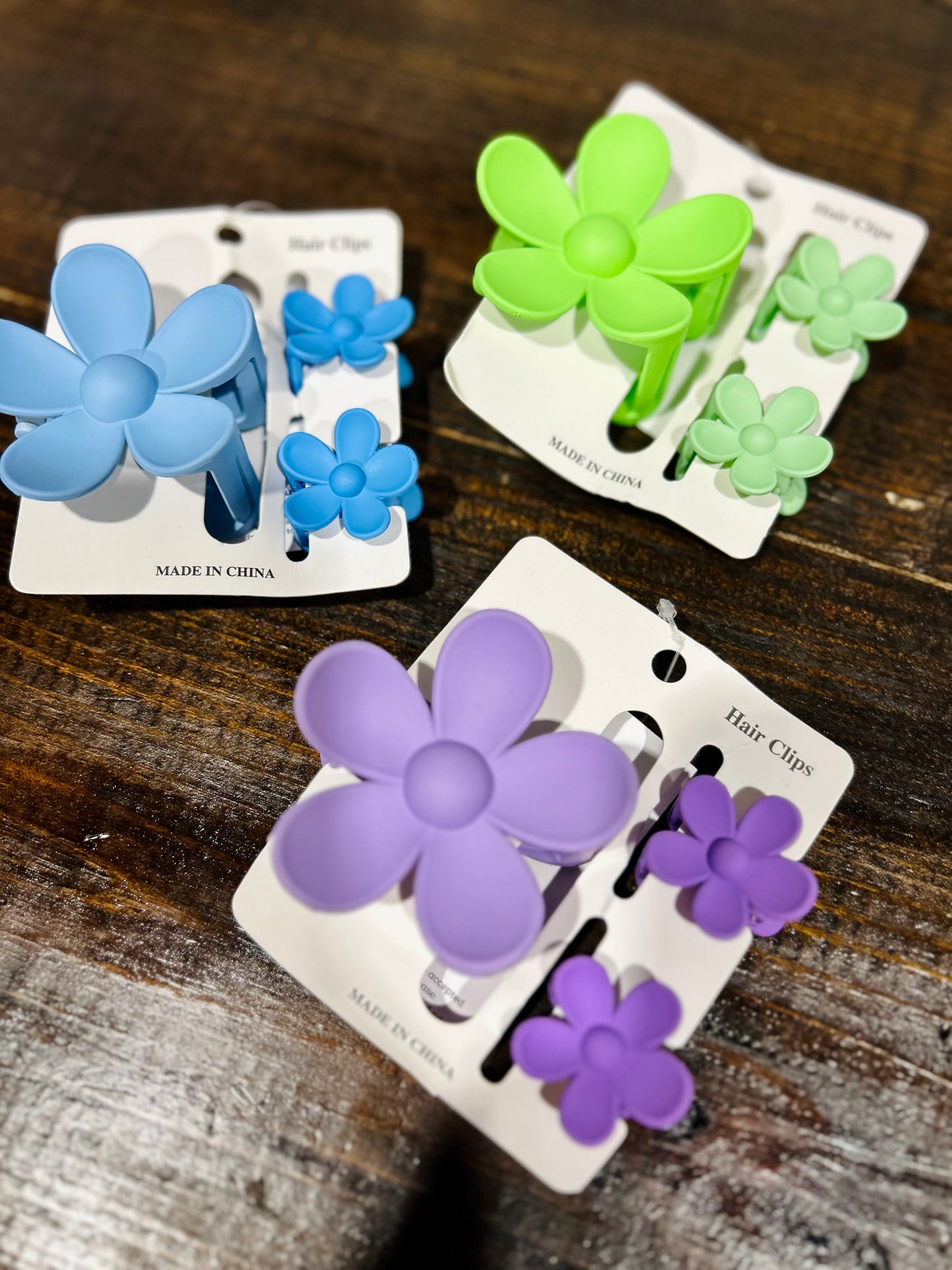 Flower Claw Clip Trio