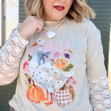 Fall Floral Goose Tee