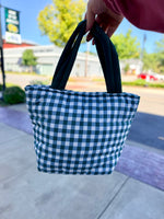 Green Checkered Puffer Bag
